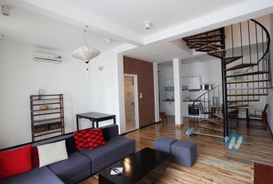 Bright duplex apartment for lease in Westlake area, Hanoi, fully furnished.